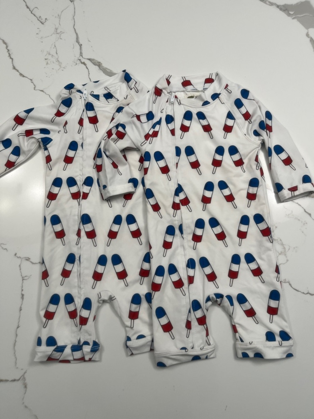 Monica + Andy Red, White & Blue Popsicle Print Swimsuit, 6-9M